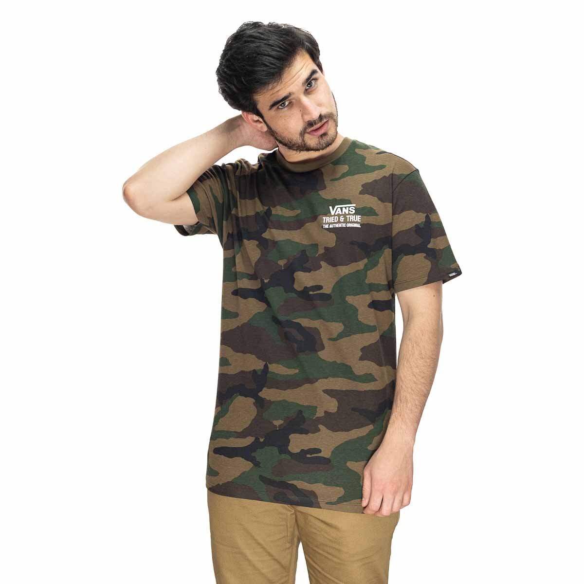 Playera Manga Corta Café Combinado para Caballero Vans Modelo Vn0A4Roacma