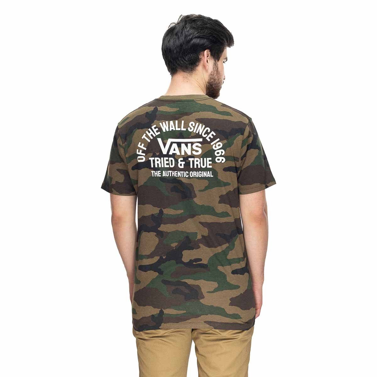 Playera Manga Corta Café Combinado para Caballero Vans Modelo Vn0A4Roacma
