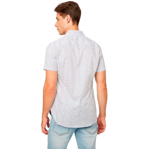 Camisa Manga Corta Blanca Combinada G By Guess Modelo Z0Vh15Ra8B0F0E1