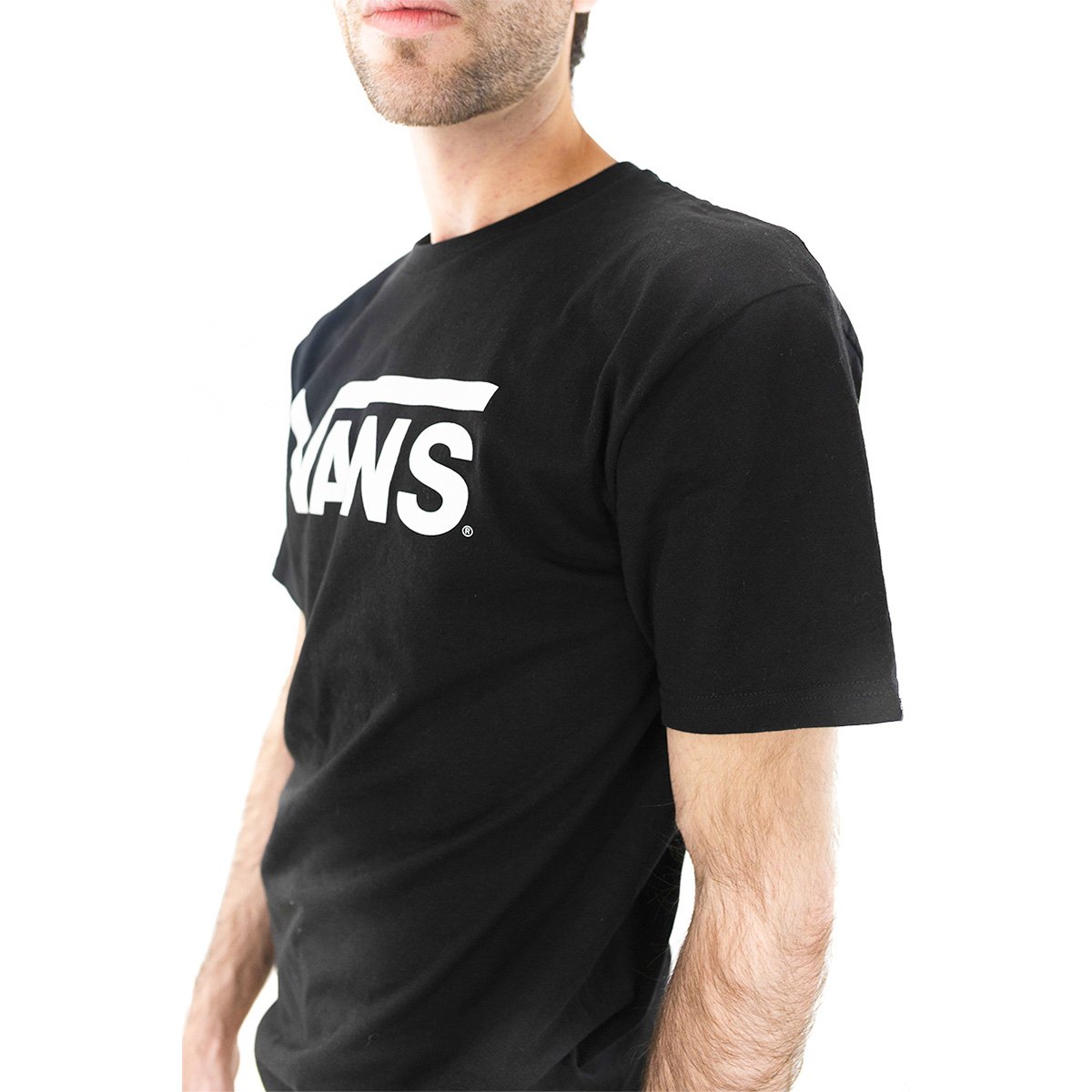 Playera Negra Combinada para Caballero Vans Modelo Vn-0Gggy28
