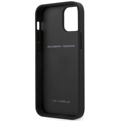 Funda Roja Ferrari para Iphone 12 Tipo Fibra de Carbono