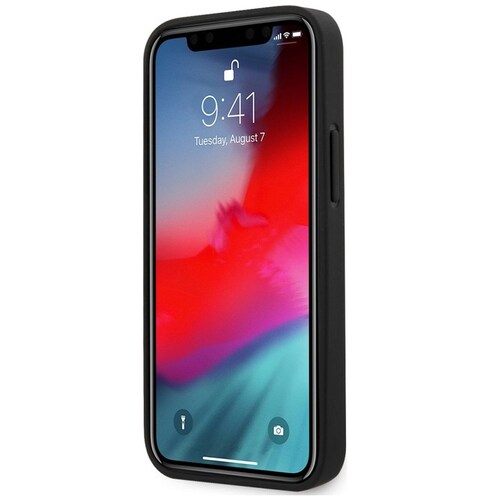 Funda Roja Ferrari para Iphone 12 Tipo Fibra de Carbono