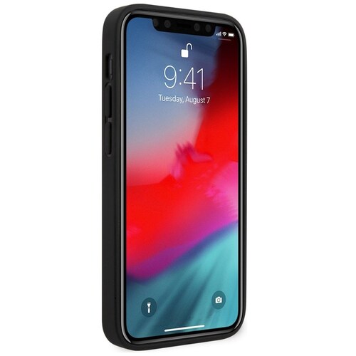 Funda Roja Ferrari para Iphone 12 Tipo Fibra de Carbono