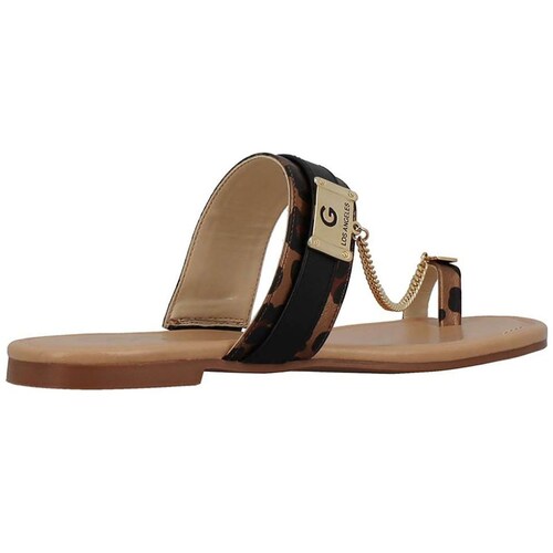 Sandalia con Silueta Tipo Flat con Cadena Color Negro G By Guess