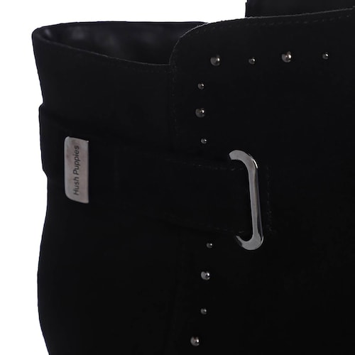 Botín Negro Textura de Gamuza Hush Puppies