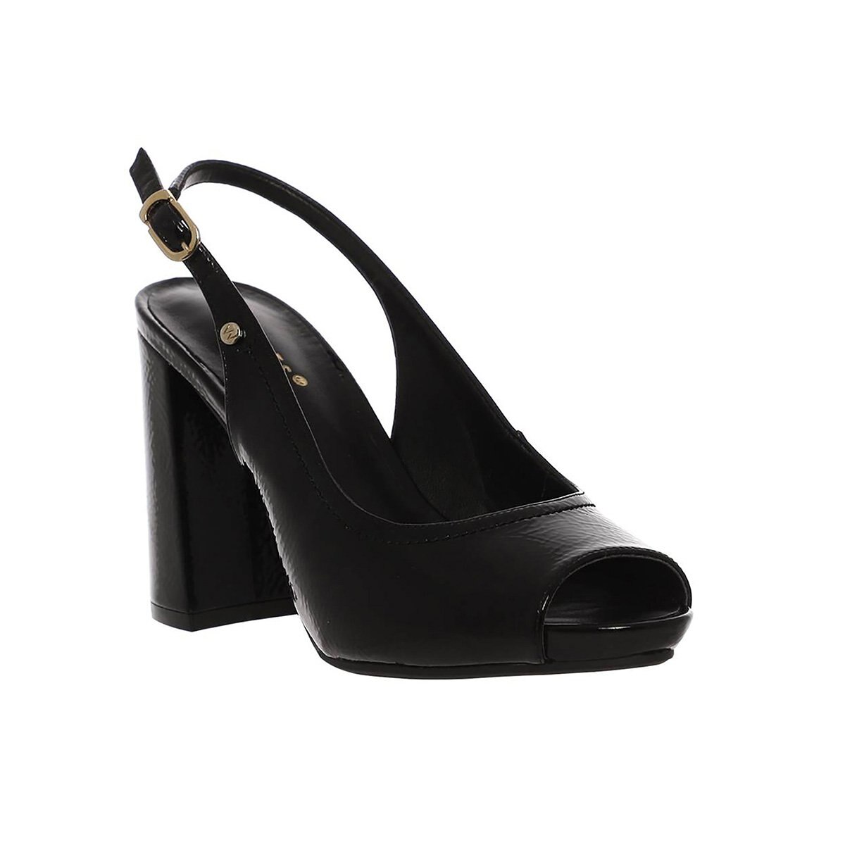 Zapatilla con Tacón de Bloque con Punta Abierta Color Negro Westies