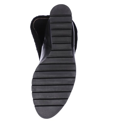 Bota Color Negro de Piel  Cierre Y Tacón Corrido Nine West
