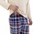 Pijama Playera Manga Larga Y Pantalón Beige con Cuadros Flanel para Caballero Star West Modelo 2558