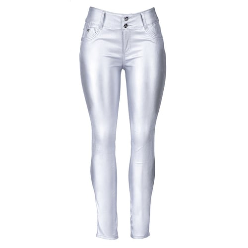 Pantal&oacute;n Skinny Plastificado con Botones Ciclon Jeans