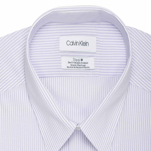 Camisa de Vestir Morado Claro para Caballero Calvin Klein Slim Fit Modelo 17K4796-540