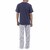 Pijama Playera Y Pantalón Azul Combinado para Hombre Modelo a Villa Modelo Elo Mvc20104