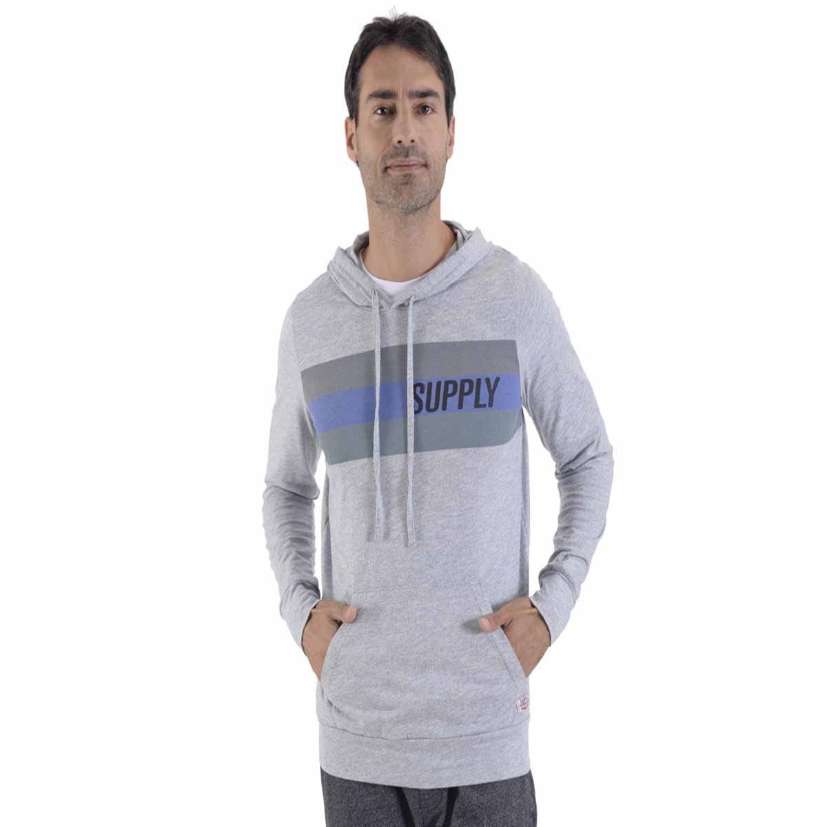 Sudadera Gris con Capucha para Caballero Supply Modelo 14 4042 6906