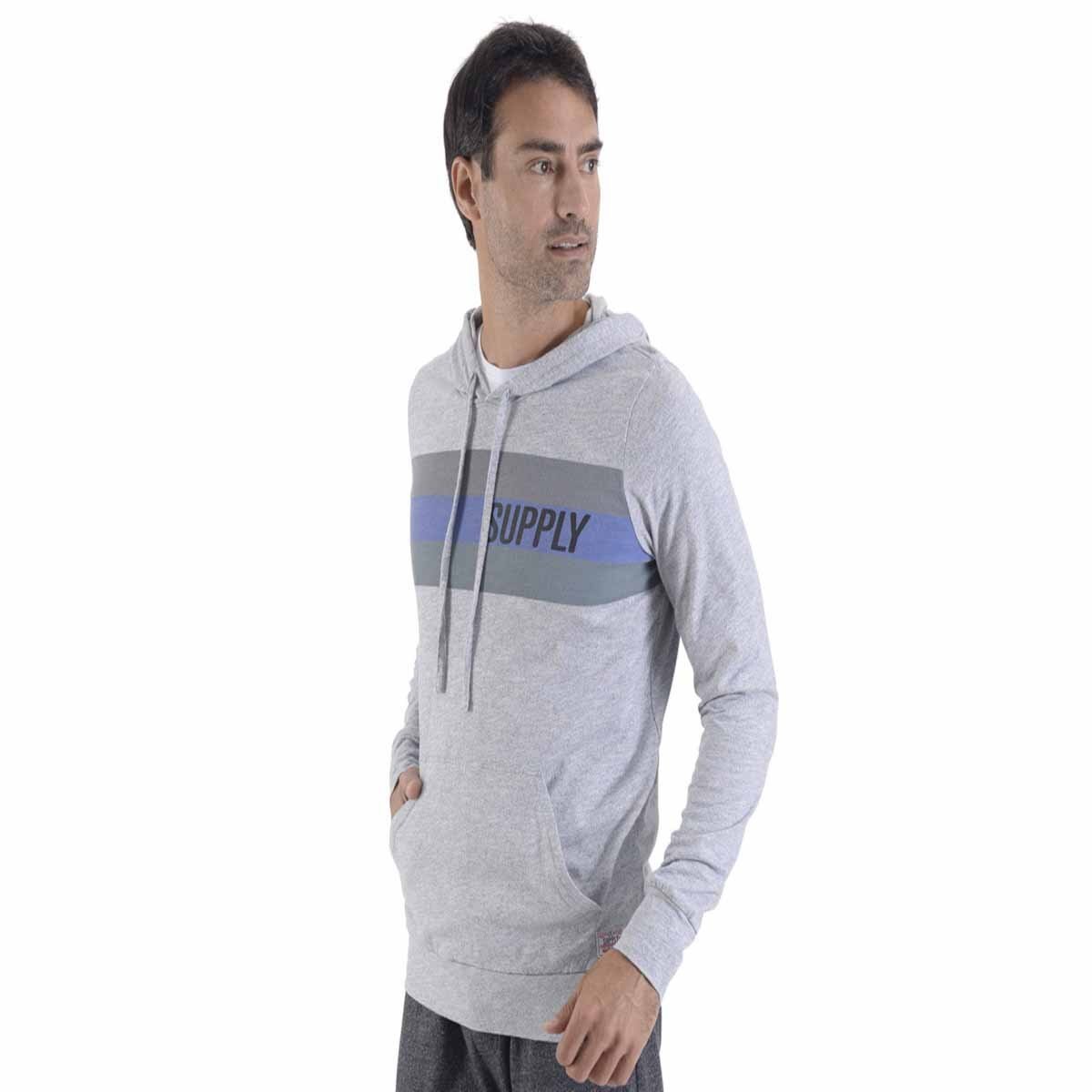 Sudadera Gris con Capucha para Caballero Supply Modelo 14 4042 6906