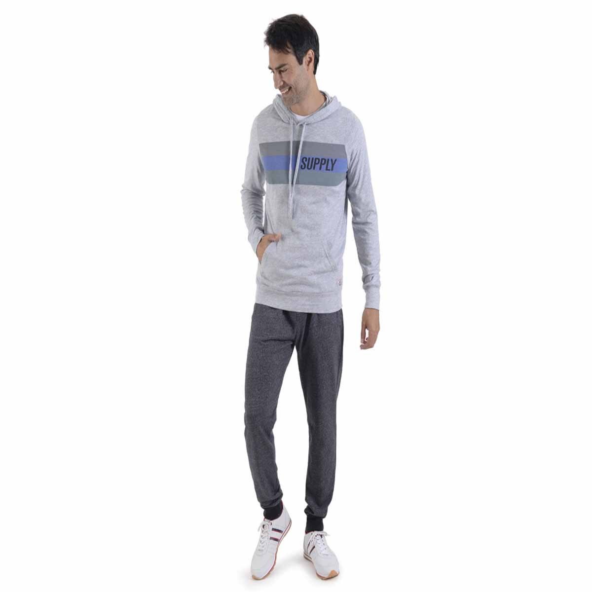 Sudadera Gris con Capucha para Caballero Supply Modelo 14 4042 6906