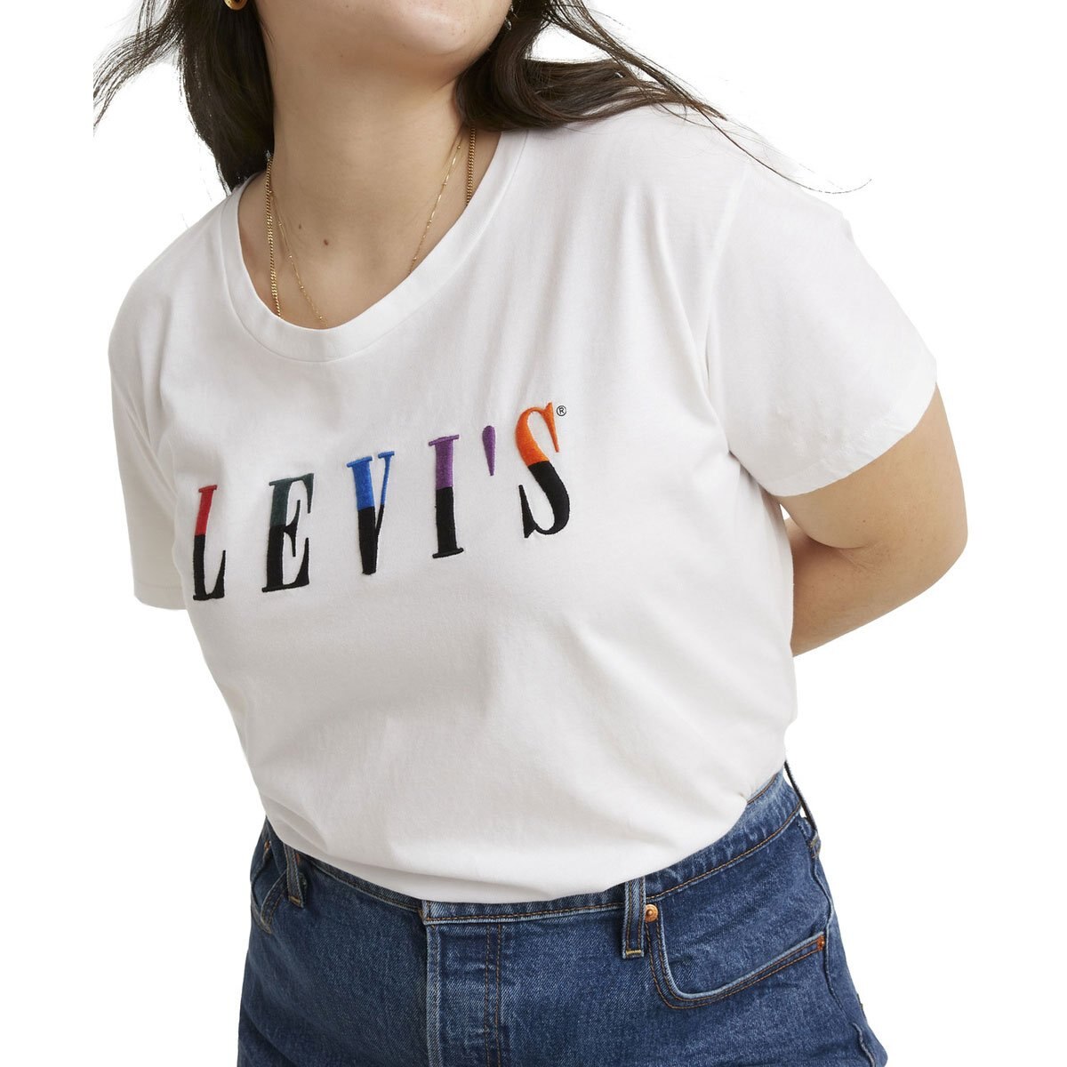 Playera levis blanca online mujer