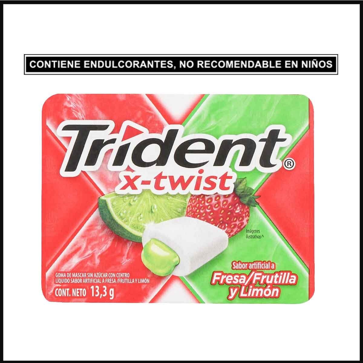 Goma de Mascar Trident Twist Sweet Fresa Limón Adams