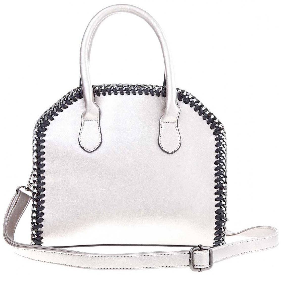 Bolso Satchel Pewter con Perlas Baby Phat
