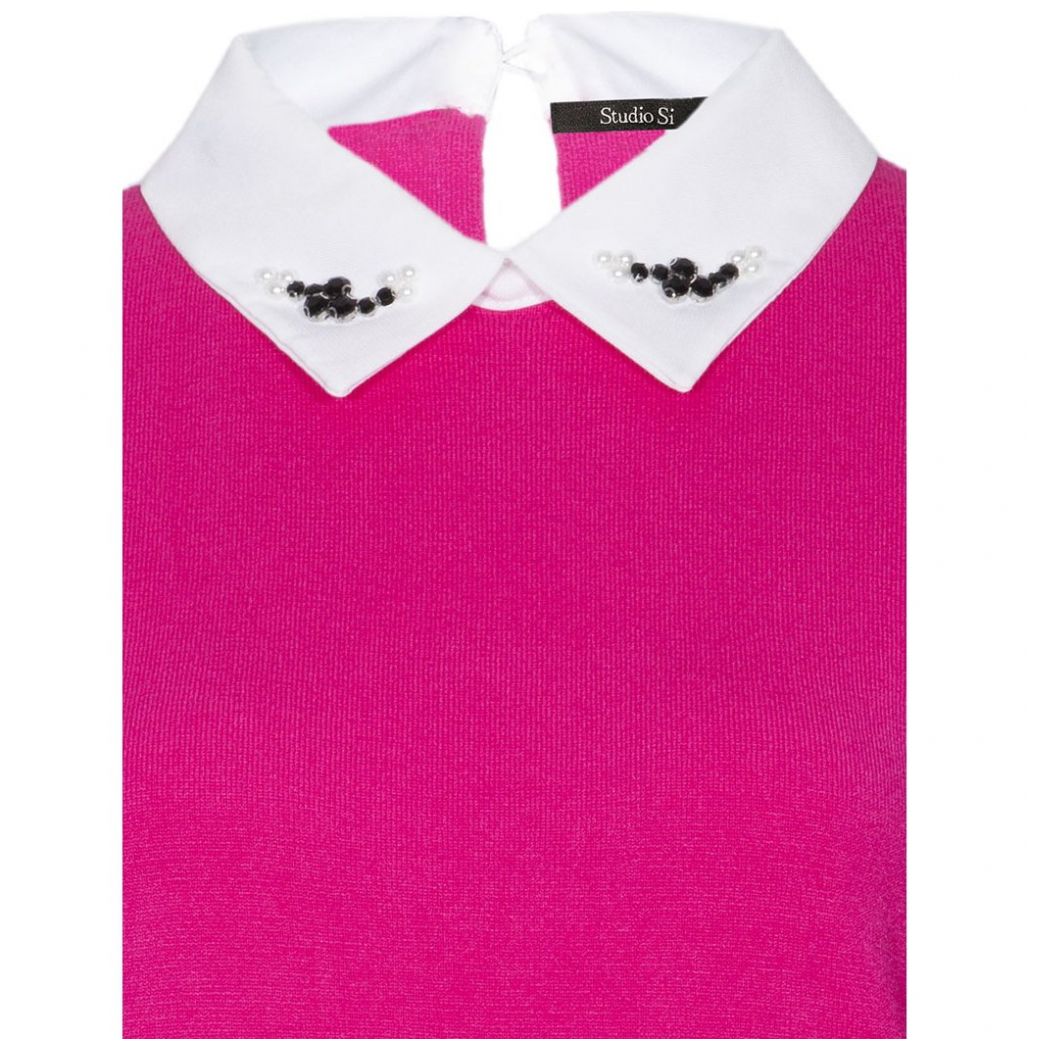 Suéter Cerrado Cuello Camisero con Aplicación Studio si