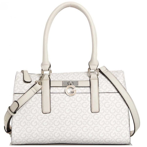 Bolso Terrier Tipo Satchel Color Blanco G By Guess