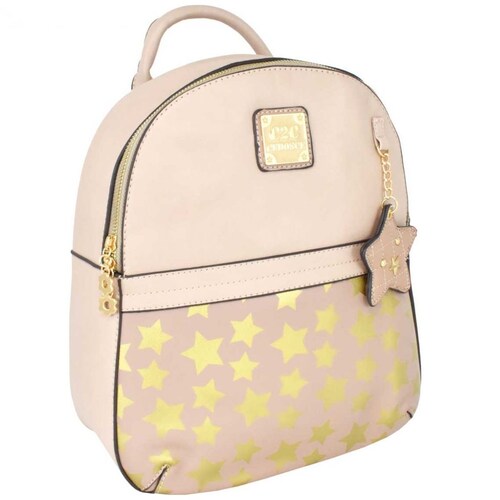 Backpack Rosa con Diseño de Estrellas C2C