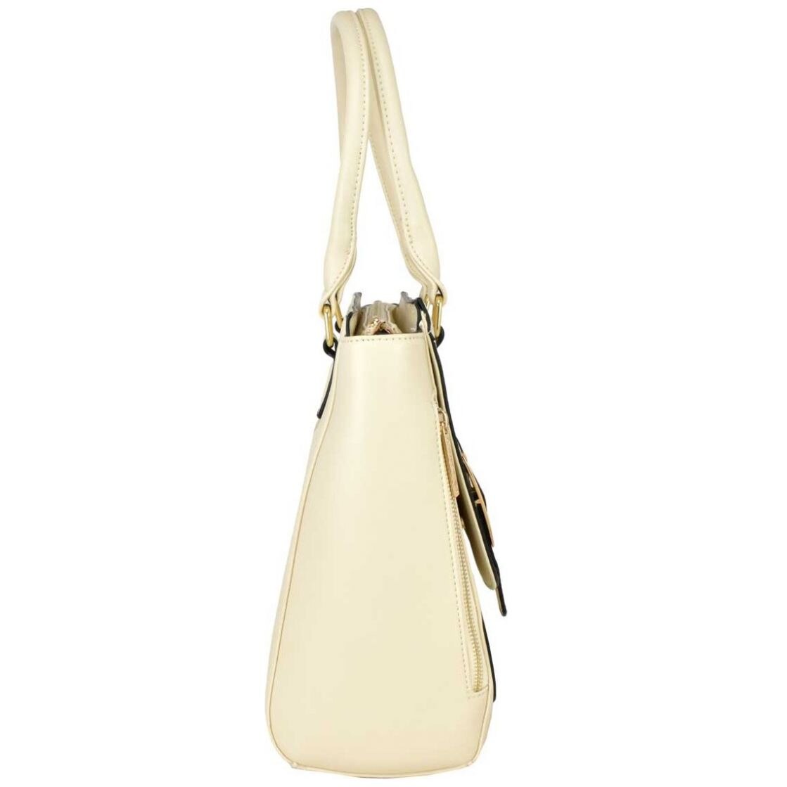 Bolso Satchel Marfil con Correas Frontales Chatties