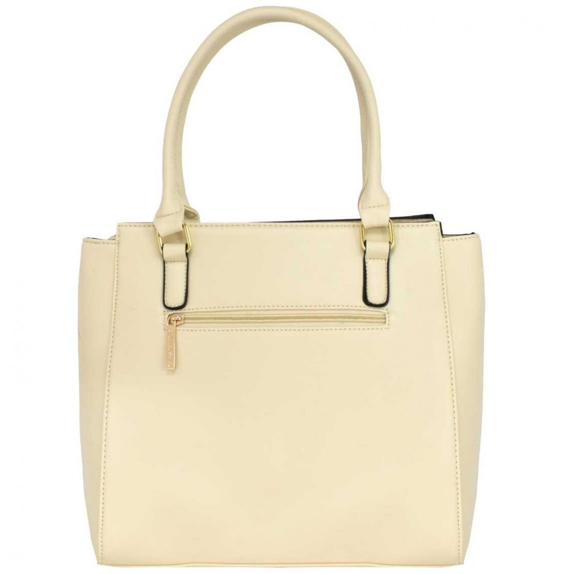 Bolso Satchel Marfil con Correas Frontales Chatties