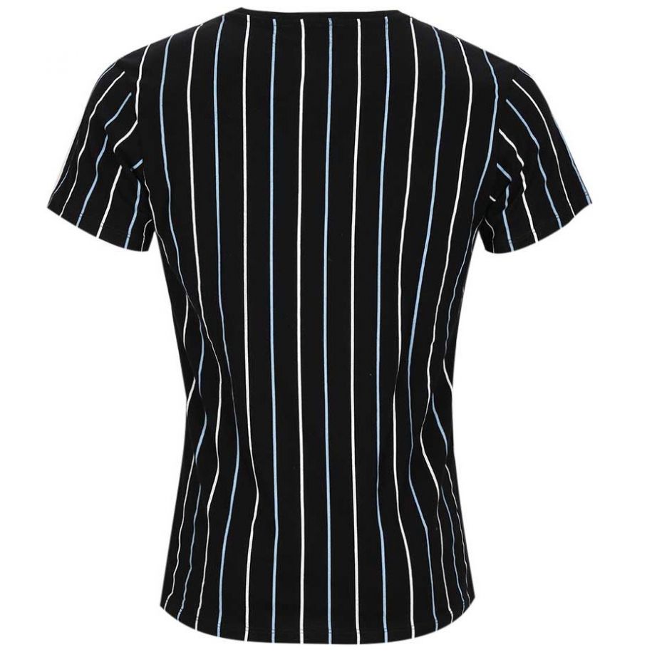 Playera Slim Fit Negra a Rayas para Caballero Fukka Modelo B11A181