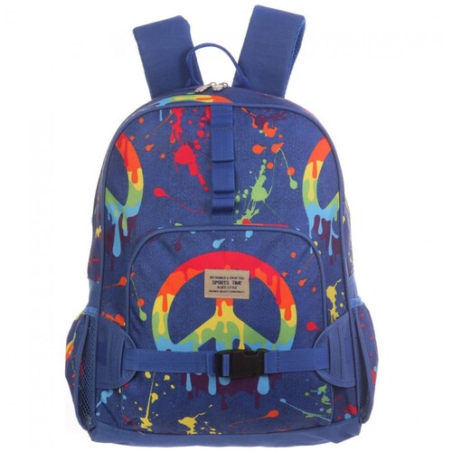 Mochila Tipo Back Pack para Primaria Sports Time Peace And Love