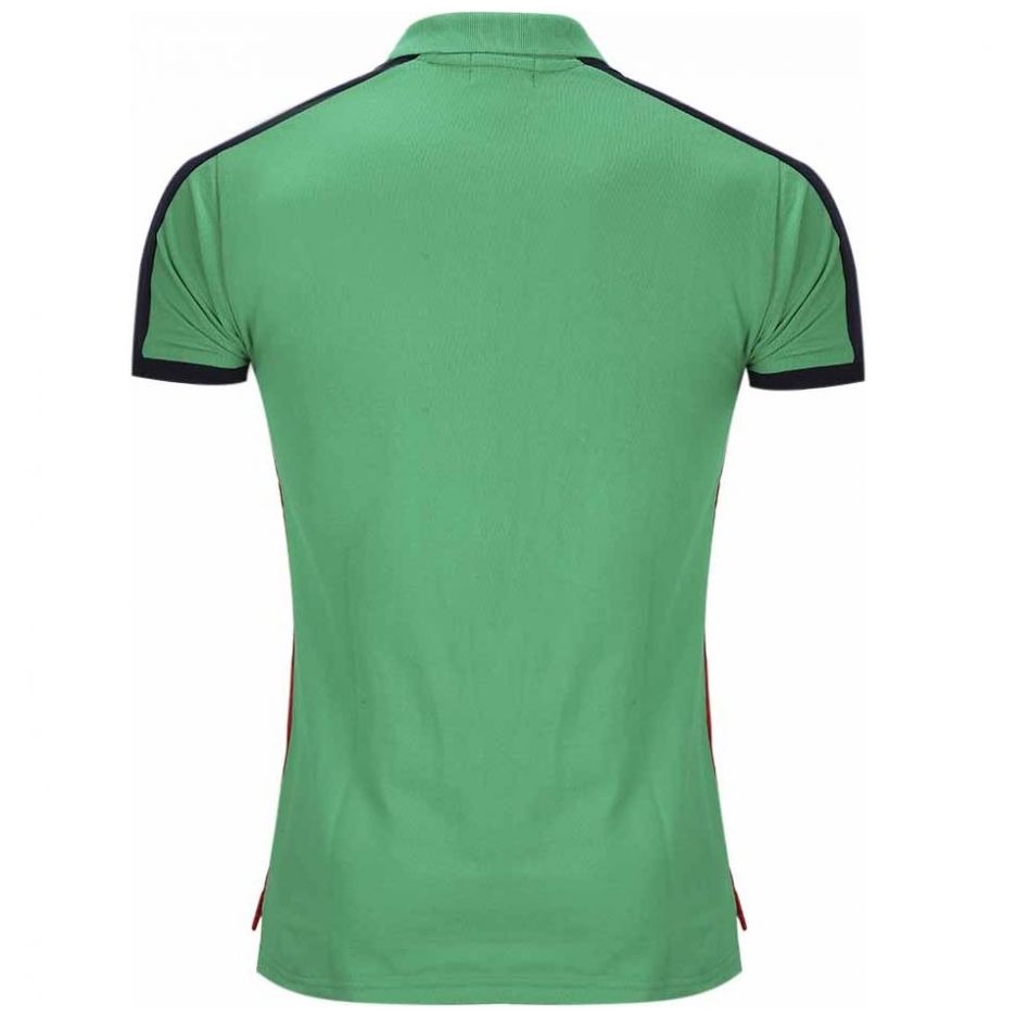Playera Polo Slim Fit Verde Combinado para Caballero Polo Club Modelo 8411
