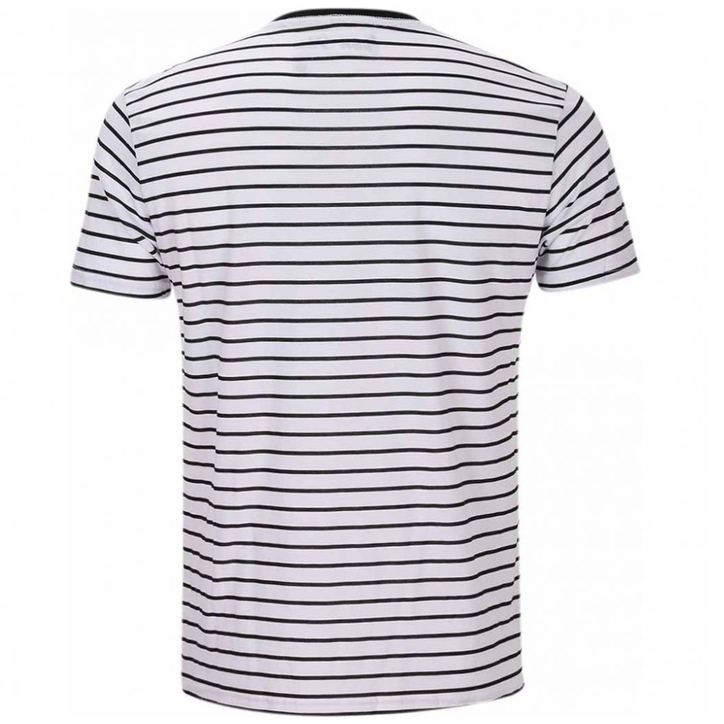 Playera Slim Fit Blanca a Rayas para Caballero Silver Plate Modelo 12090