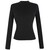 Suéter Negro Cuello Mao con Diseño Liso City Femme