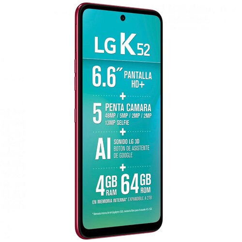 Celular LG K52 K520Hm Color Rojo R9 (Telcel)