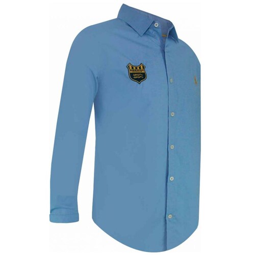 Camisa Manga Larga Lisa Azul para Caballero Modelo P10911 Polo Club
