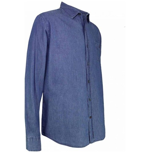 Camisa Manga Larga de Mezclilla Azul para Caballero Modelo P10889 Polo Club