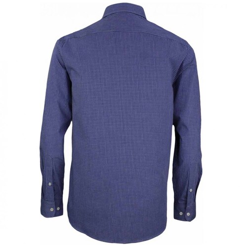 Camisa Manga Larga Azul Combinado para Caballero Carlo Corinto Modelo C451