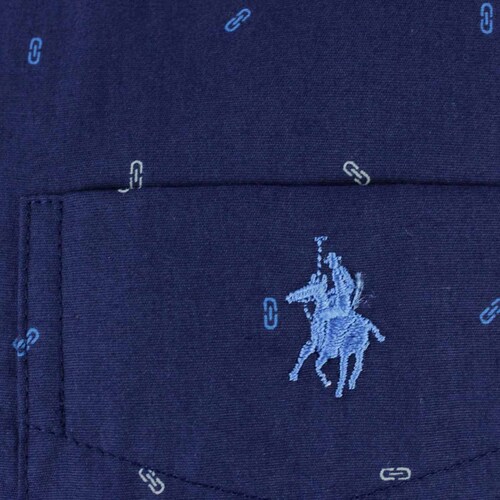 Camisa Manga Larga Estampada Azul Marino para Caballero Modelo P10925 Polo Club