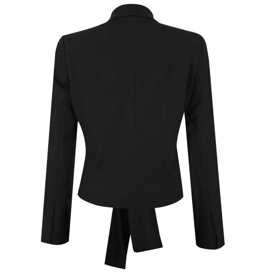 Saco Negro Cuello Solapa Diseño Liso Elle