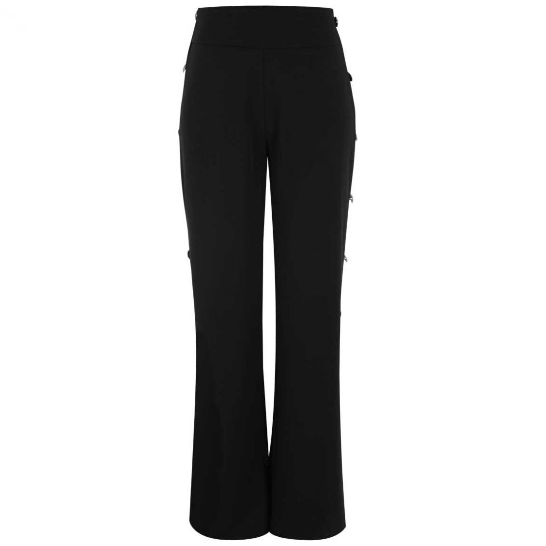 Pantalón Corte Elefante Diseño Liso Negro Elle