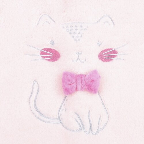 Mameluco Rosa Bordado de Gato para Bebé Carosello Modelo Crg220-Inv2068