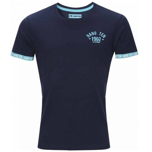 Playera Manga Corta Azul Obscuro para Caballero Hang Ten Modelo B11A034
