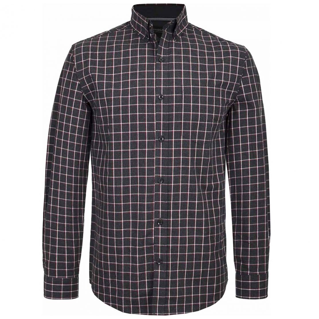 Camisa para Caballero Manga Larga Roja a Cuadros Haggar Modelo Hmw8F1013