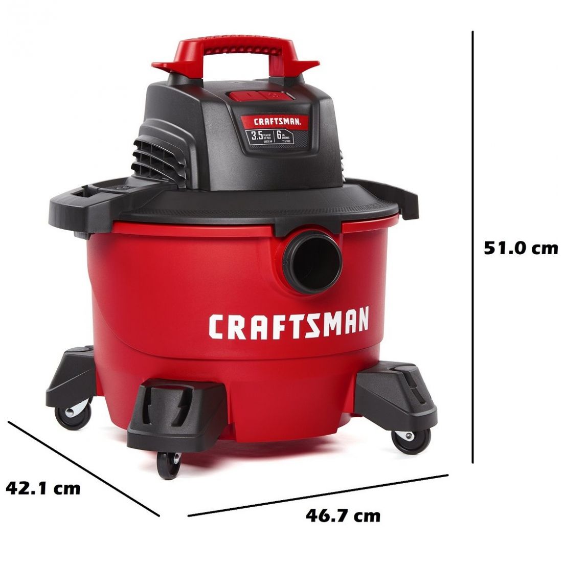 Aspiradora de 6 Galones y 3.5 Hp para Seco y Mojado Mod. Cmxevbe17584 Craftsman