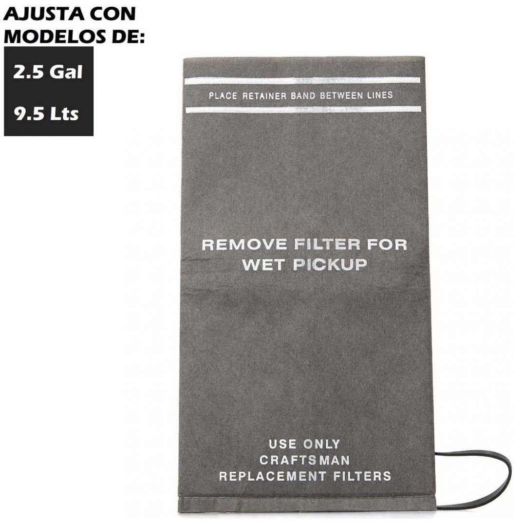 Filtro para Aspiradora Craftsman de 2.5 Galones Mod. Cmxzvbe38737