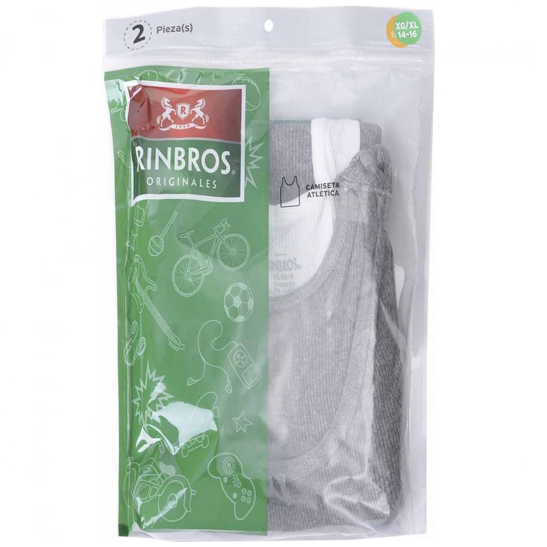 Paquete de 2 Camisetas Atléticas para Niño Rinbros Modelo 3226C05
