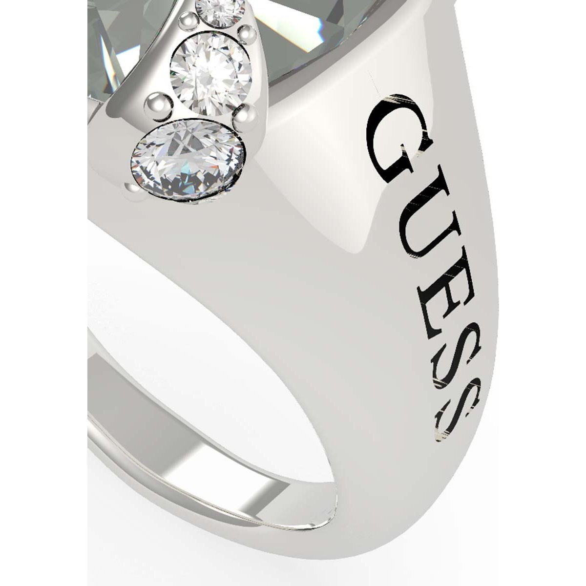 GUESS Collar Con Colgante De Corazón Y Logotipo Plateado, Una