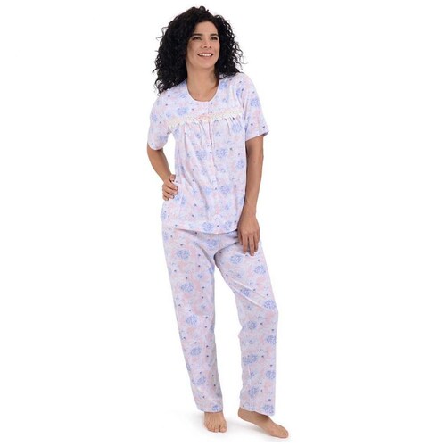 Pijama Chiffon Playera Y Pantalon Intime Lingerie