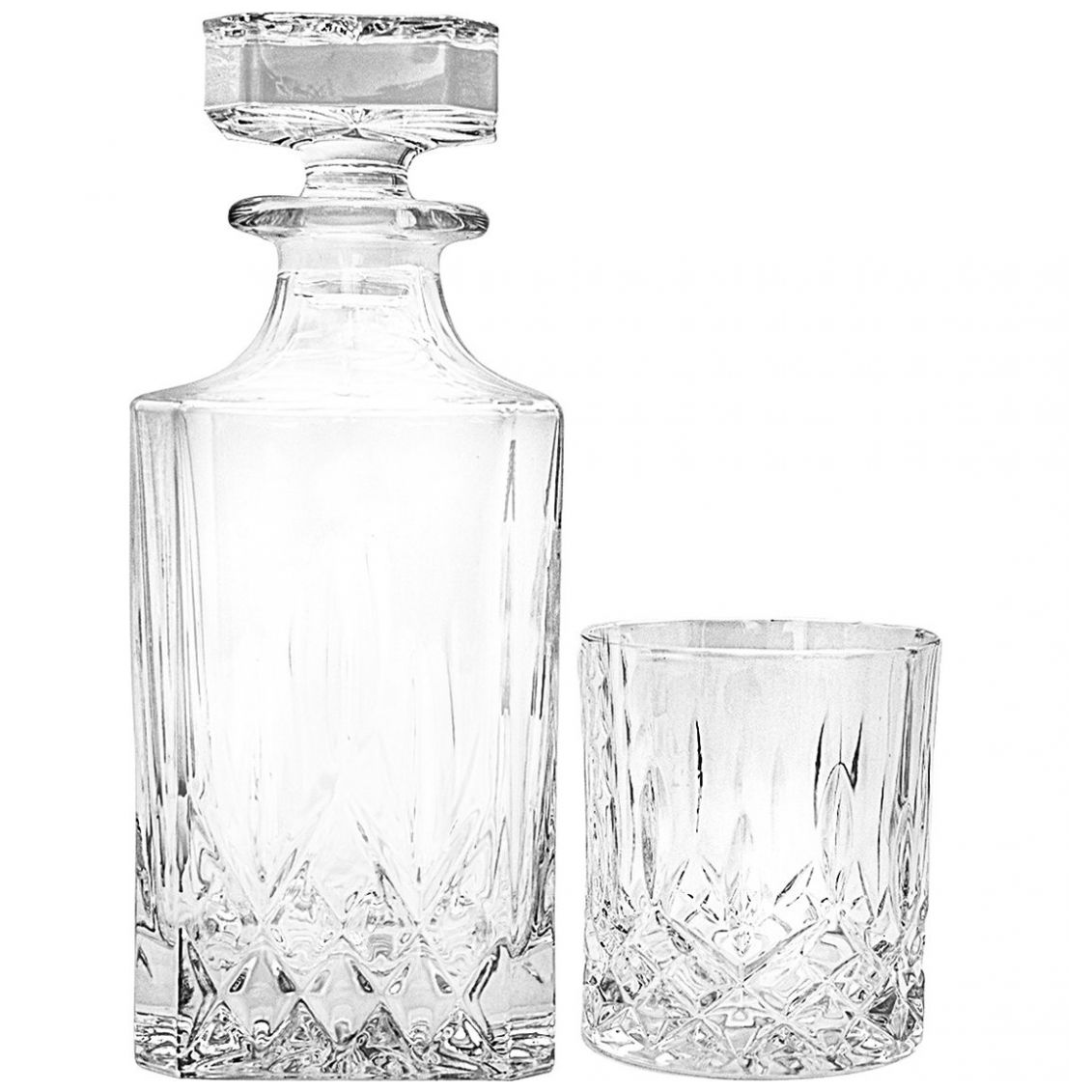 Set de 7 Pzas para Wisky Opera de Cristal Tranparente Rcr