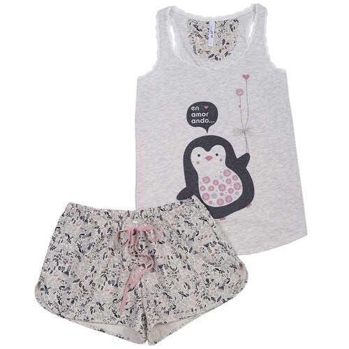 Pijama Top con Pingüino Y Short Sho Shi