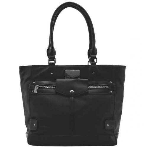 Bolsa Tote Negra con Cierre Frontal Baby Phat