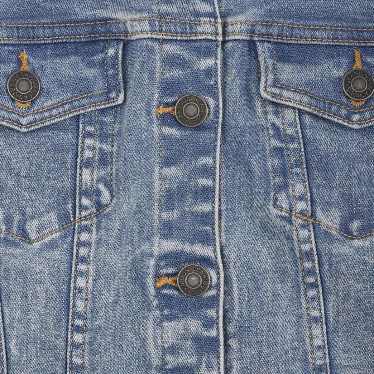 Chamarra de Mezclilla con Mangas en Contraste para Niño Jeanious Modelo Jng220-Jl2401
